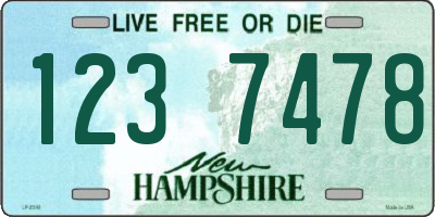 NH license plate 1237478