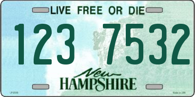 NH license plate 1237532