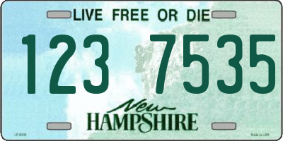 NH license plate 1237535
