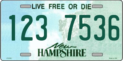 NH license plate 1237536