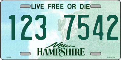 NH license plate 1237542
