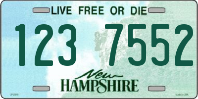NH license plate 1237552