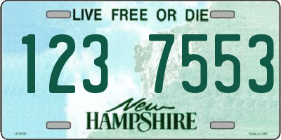 NH license plate 1237553