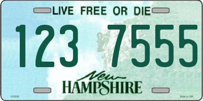 NH license plate 1237555