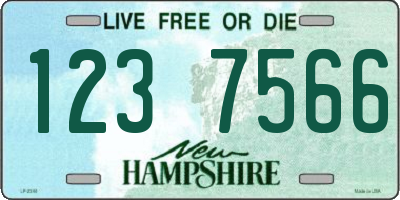 NH license plate 1237566
