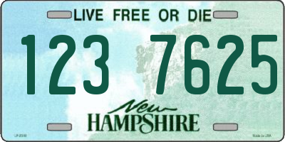 NH license plate 1237625