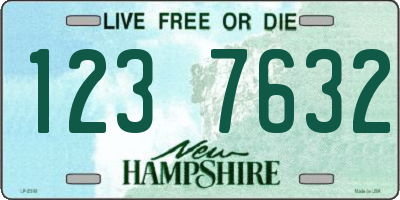 NH license plate 1237632