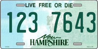 NH license plate 1237643