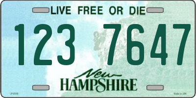 NH license plate 1237647