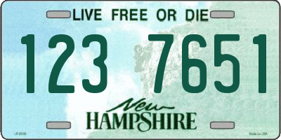 NH license plate 1237651