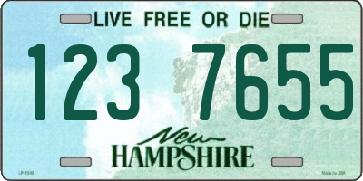 NH license plate 1237655