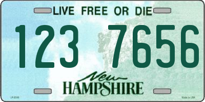 NH license plate 1237656