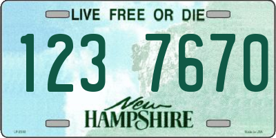 NH license plate 1237670