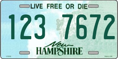 NH license plate 1237672