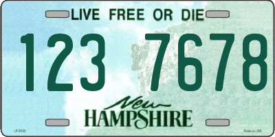 NH license plate 1237678