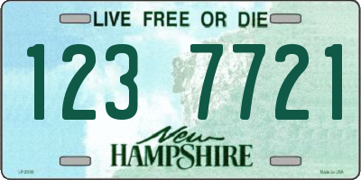 NH license plate 1237721