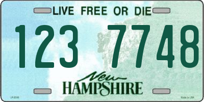 NH license plate 1237748