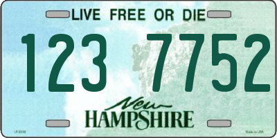 NH license plate 1237752