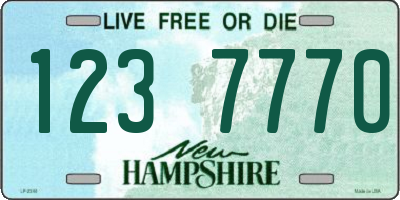 NH license plate 1237770