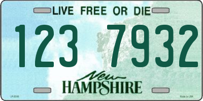 NH license plate 1237932