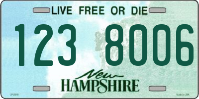NH license plate 1238006
