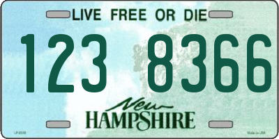 NH license plate 1238366