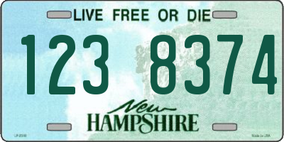 NH license plate 1238374