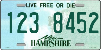 NH license plate 1238452