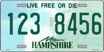 NH license plate 1238456