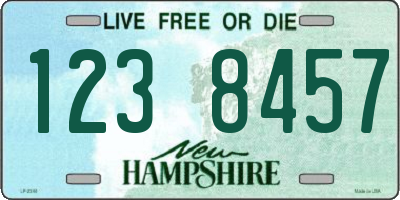 NH license plate 1238457