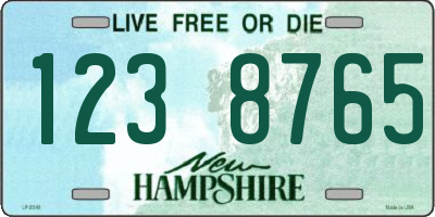 NH license plate 1238765