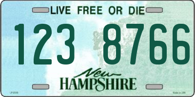 NH license plate 1238766