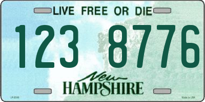 NH license plate 1238776