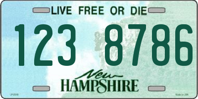 NH license plate 1238786
