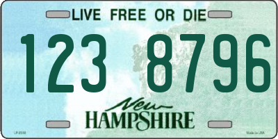 NH license plate 1238796