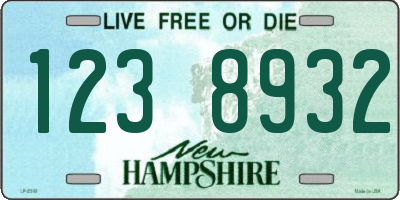 NH license plate 1238932