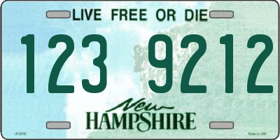 NH license plate 1239212
