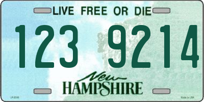 NH license plate 1239214