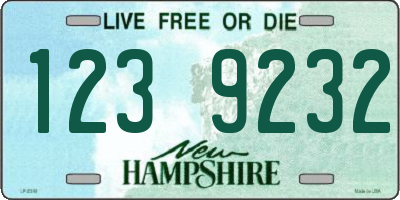 NH license plate 1239232