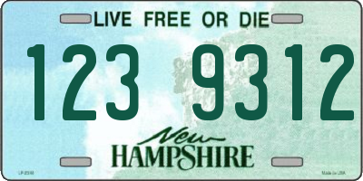 NH license plate 1239312