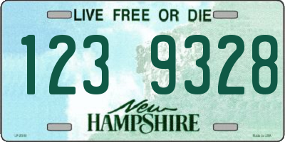 NH license plate 1239328
