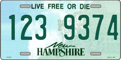 NH license plate 1239374