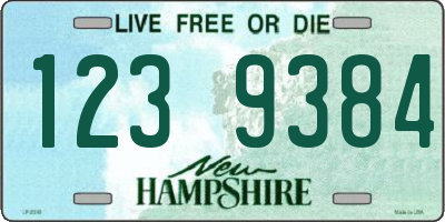 NH license plate 1239384