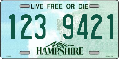 NH license plate 1239421
