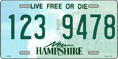 NH license plate 1239478