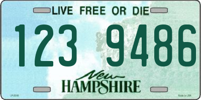 NH license plate 1239486