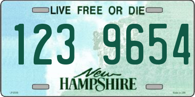 NH license plate 1239654
