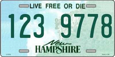 NH license plate 1239778