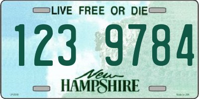NH license plate 1239784