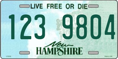 NH license plate 1239804